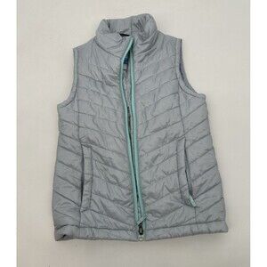 Columbia Women Sleeveless Long Thermo Vest Silver Thermo Lined Small 10 years